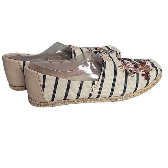 Toms Alpargata Rope Espadrilles Floral Embroidered Slip On Flats Size 8.5 EUC - Picture 6 of 9